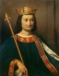 Portrett av Filip IV den Smukke (1268 - 1314), konge av Frankrike. Maleri av Jean-Louis Bezard (1799-1881).