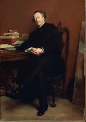 Portrett av Alexandre Dumas Jr. (1824-1895) i 1877 Maleri av Jean Louis Ernest Meissonier (1815-1891). Museet for palassene i Versailles