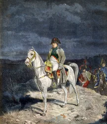 The Emperor Napoleon I of France on horseback 1814 - engraving after Meissonier.