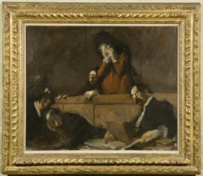 A Court Scene (Scenes des Tribunaux) 1909 (olje på lerret)
