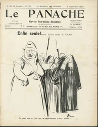 Illustrasjon av Jean-Louis Forain (1852-1931) for omslaget til Le Panache, royalistmagasinet illustree, nr. 20