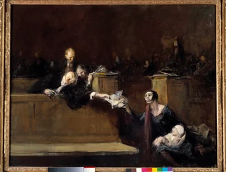 Scene de tribunal Maleri av Jean Louis Forain (1852-1931) 20. århundre Søn. 0,73x0,92 m Paris, Musée du Louvre