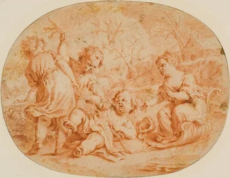 Allegorisk scene med barn som krangler