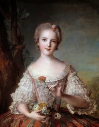 Portrett av Madame Louise av Frankrike (1737-1787), datter av kong Ludvig XV, maleri av Jean-Marc Nattier (1685-1766), 1748, Sun 0,98 x 0,85 m