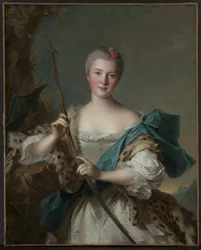 Portrett av en kvinne som Diana, 1752.