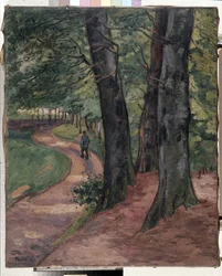 Kanten av skogen til Eu (olje på lerret)