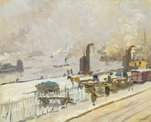 Hamburg havn om vinteren, 1909