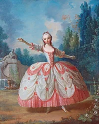 Portrett av Barbara Campanini (1721-1799), kjent som La Barbarina (La Barberina) - Maleri av Jean Philippe Delaroche (1710-1767) - 1721 - Olje på tre - 68,5x56,5 - Privat samling