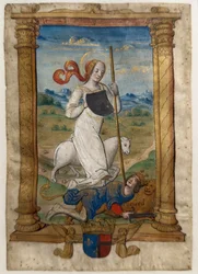Ydmykhet og stolthet. Les rondeaux des vertus, etter 1515 (Malt og illuminert pergament)