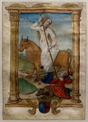 Tålmodighet, I. Dydenes Rondeaux, etter 1515 (Malt og illuminert pergament)
