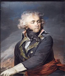 Portrett av general Jean-Baptiste Kleber (1753-1800), av Guerin, Jean Urbain (1760-1836). Akvarell på pergament, ca. 1790. Dimensjon : 24x20 cm. Nationalmuseum Stockholm