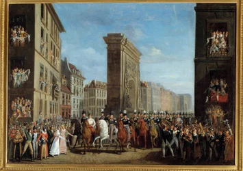 Campaign of France (Sixieme-koalisjonen) "" Overgangen til suverene allierte på Boulevard Saint Denis den 31/03/1814"" Maleri av Jean Zippel (1789-?) 1800-tallet Søn. 0,17 x 2,22 m Paris, musee Carnavalet - Campaign of France (Sixth Coalition) "" Passasje 