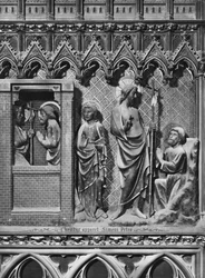 Katedral, interiør, korskjerm, Jesus Kristus viser seg for St. Peter, ca. 1340-51 (polykrom stein)