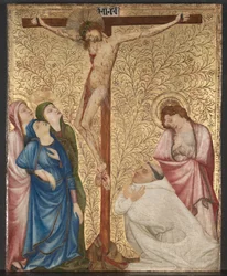 Golgata med en karteusermunk, ca. 1389–95 (olje på eikepanel)