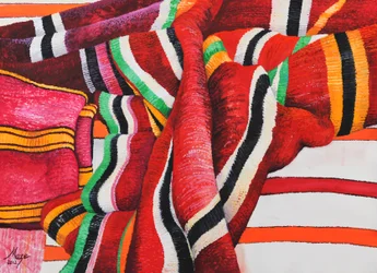 Marokkanske stoffer 5, 2013 (gouache på papir)