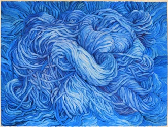 Ull, koboltblå, 2013 (gouache på papir)