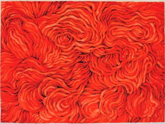 Ullrød, 2013 (gouache på papir)