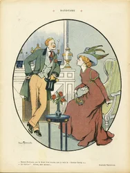 Illustrasjon av Jehan Testevuide (1873-1924) i Le Rire, 09/05/08 - Dandyisme - Mote, interiørarkitektur - Dandy
