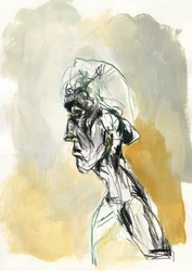 Profil av en ettertenksom mann