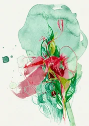 Levende, abstrakt blomst