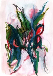 Levende, abstrakt blomstermotiv