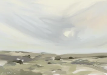 Landskap med rolig himmel