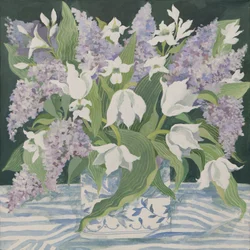 Syrin og tulipaner (akryl)