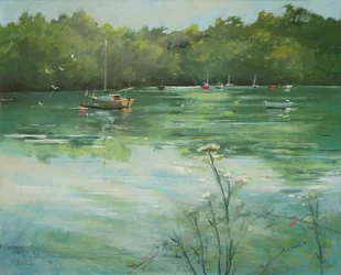 Salcombe Batson Creek (olje på lerret)