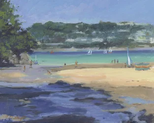 Salcombe Millbay Morgen (olje på lerret)