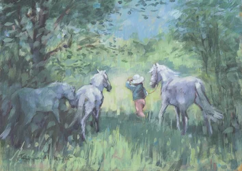 Sommerponnier (olje på lerret)