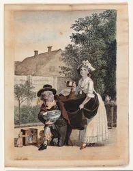 En scene fra P. A. Heibergs skuespill "Kinafarene"