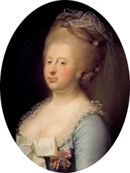 Portrett av Caroline Mathilde av Storbritannia 1751-1775, dronning av Danmark, 1771