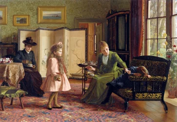 When First We Meet av Hayllar, Jessica (1858-1940). Olje på lerret, størrelse: 45,7x66
