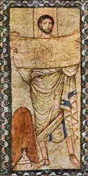 Ezra leser loven (tempera på gips)