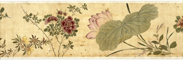 Ett hundre blomster, 1629 (farge på silke)