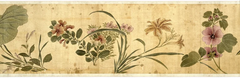 Ett hundre blomster, 1629 (farge på silke)