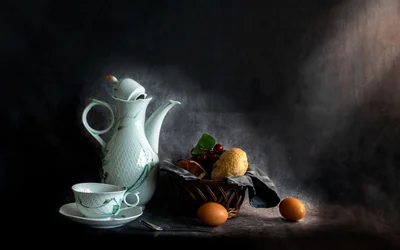 Rustikt frokoststillbilde