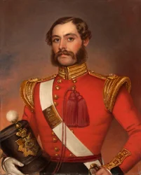 Løytnant William Munro, 39th (Dorsetshire) Regiment of Foot, ca. 1844 (olje på lerret)