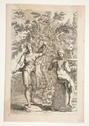 Atalanta og en faun, fra Ancient Sculptures Admired