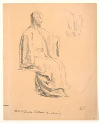 Studie av sittende Kristus