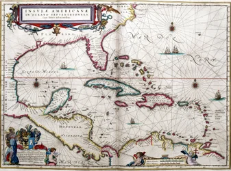 Mexicogolfen og Karibia, fra Blaeus «Atlas of the Americas»