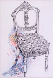 Portrait of My Chair, 2000, blyant