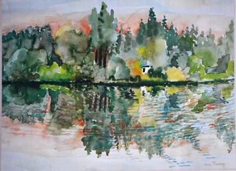 The Lake at Sunset, Bremes les Ardres, 2000,