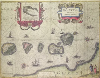Kart som viser Molukkene utenfor Halmahera, 1640