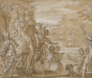 Et jaktparti, ca. 1555-65.