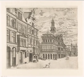 Utsikt over et torg med monumentale bygninger