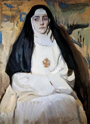 En nonne. Maleri av Joaquín Sorolla (1863-1923)