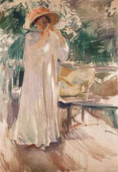 Clotilde i hagen hennes, 1910