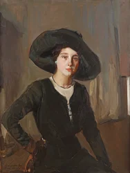 Elena med svart hatt, 1910