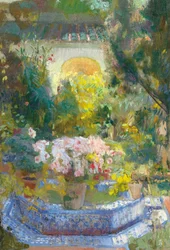 Gårdsplassen til Sorolla-huset - Sorolla y Bastida, Joaquin (1863-1923) - 1917 - Olje på lerret - 95,9x64,8 - Museo Carmen Thyssen, Malaga